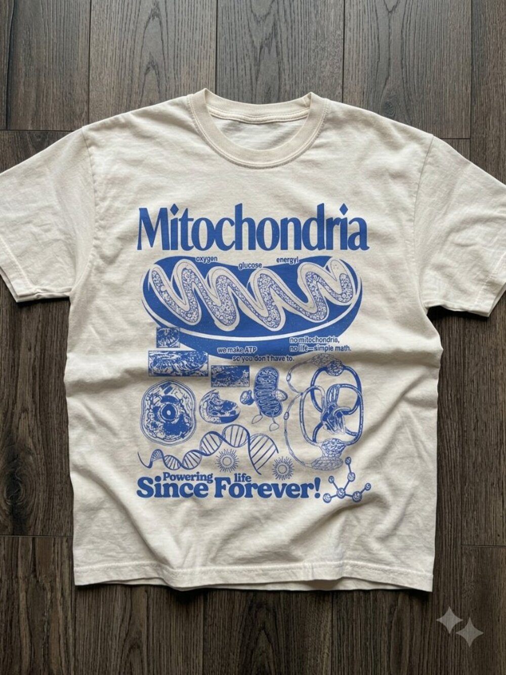 Mitochondria Science T-Shirt, Academic Cell Diagram Shirt